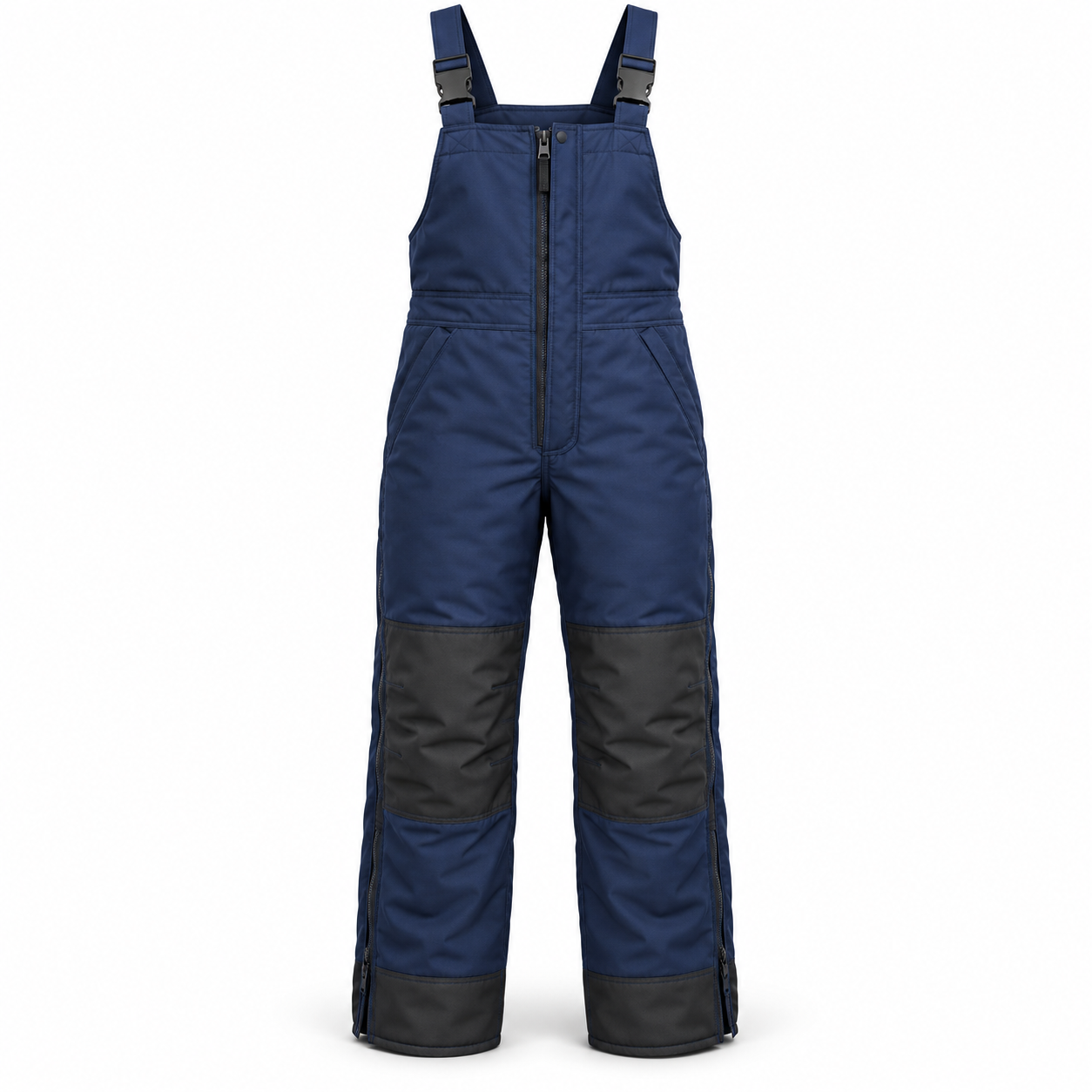 Navy Insulated Winter Bib Overalls – Front | Liberty Edge Industries