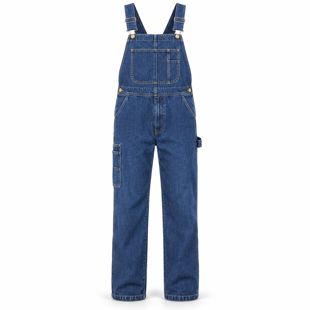 Blue Denim Carpenter Bib Overalls – Front | Liberty Edge Industries