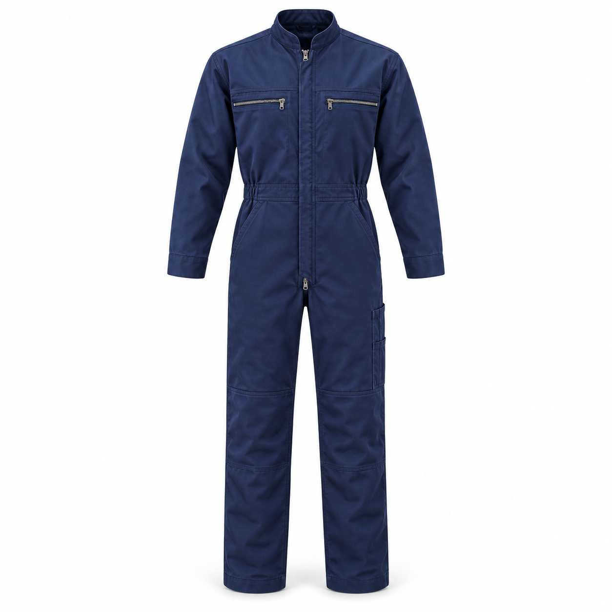 Navy Zip-Front Mechanic Coverall – Front | Liberty Edge Industries