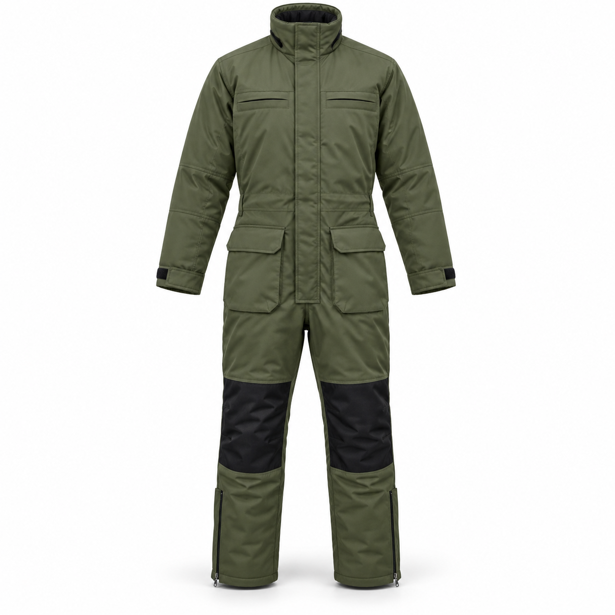 Olive Insulated Full-Length Coverall – Front | Liberty Edge Industries