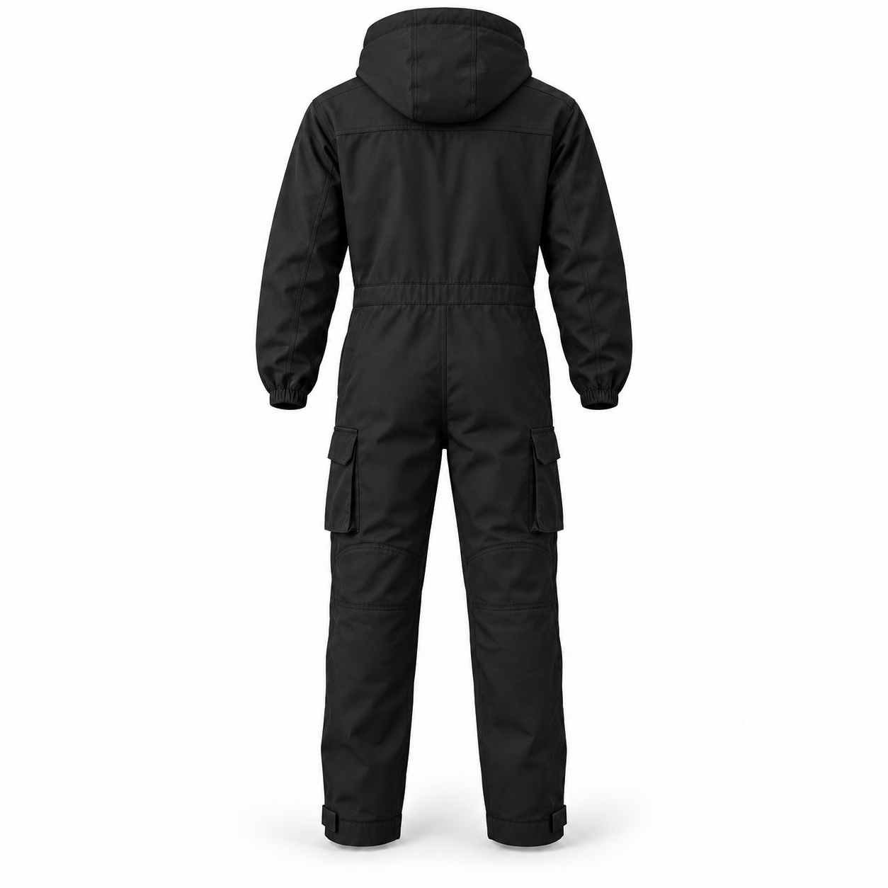 Black Hooded Service Coverall – Back | Liberty Edge Industries