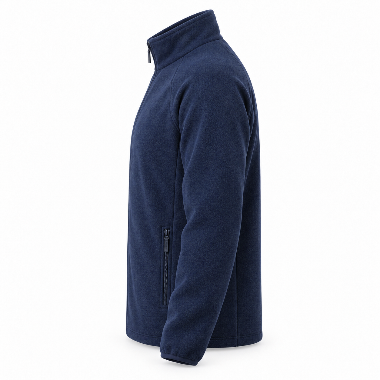 Navy Full-Zip Microfleece Jacket – Side | Liberty Edge Industries