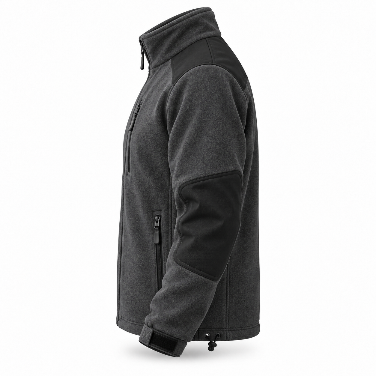 Charcoal Reinforced-Shoulder Fleece – Side | Liberty Edge Industries