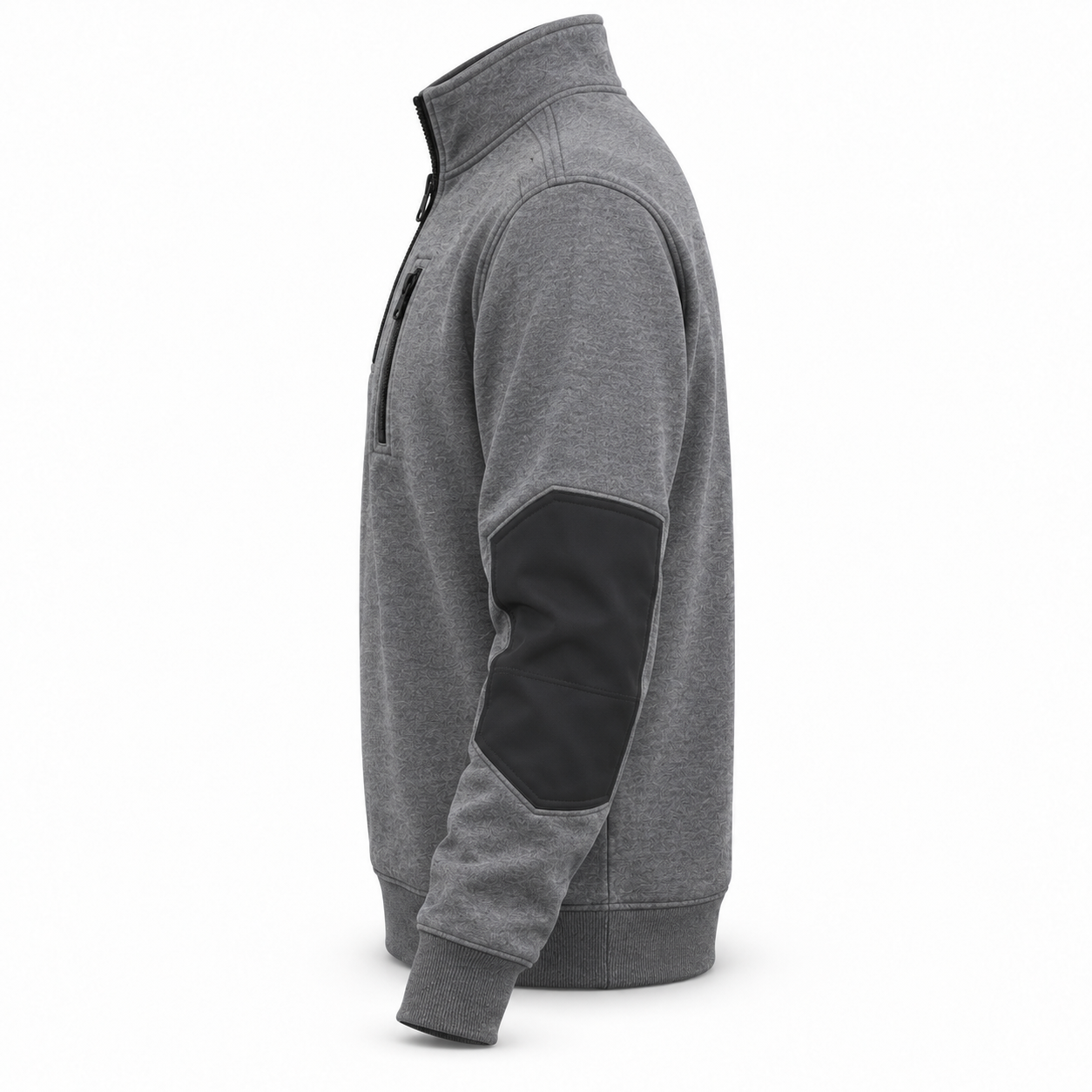 Steel-Grey Half-Zip Work Sweatshirt – Side | Liberty Edge Industries
