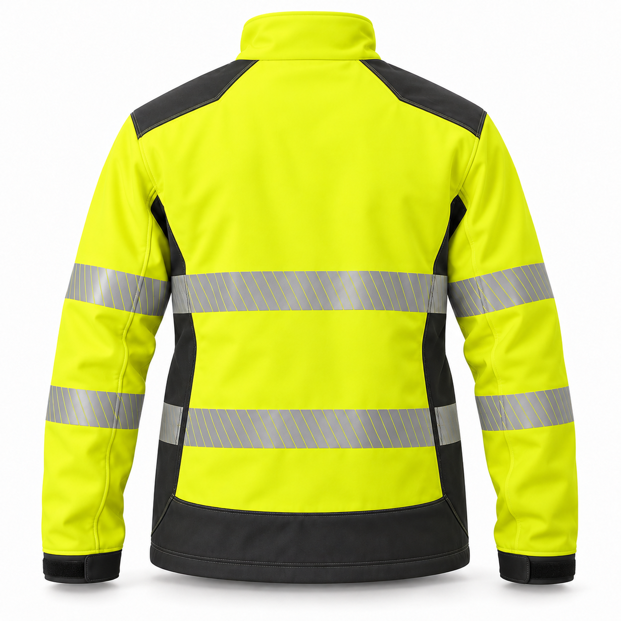 Yellow-Charcoal Reflective Softshell – Back | Liberty Edge Industries