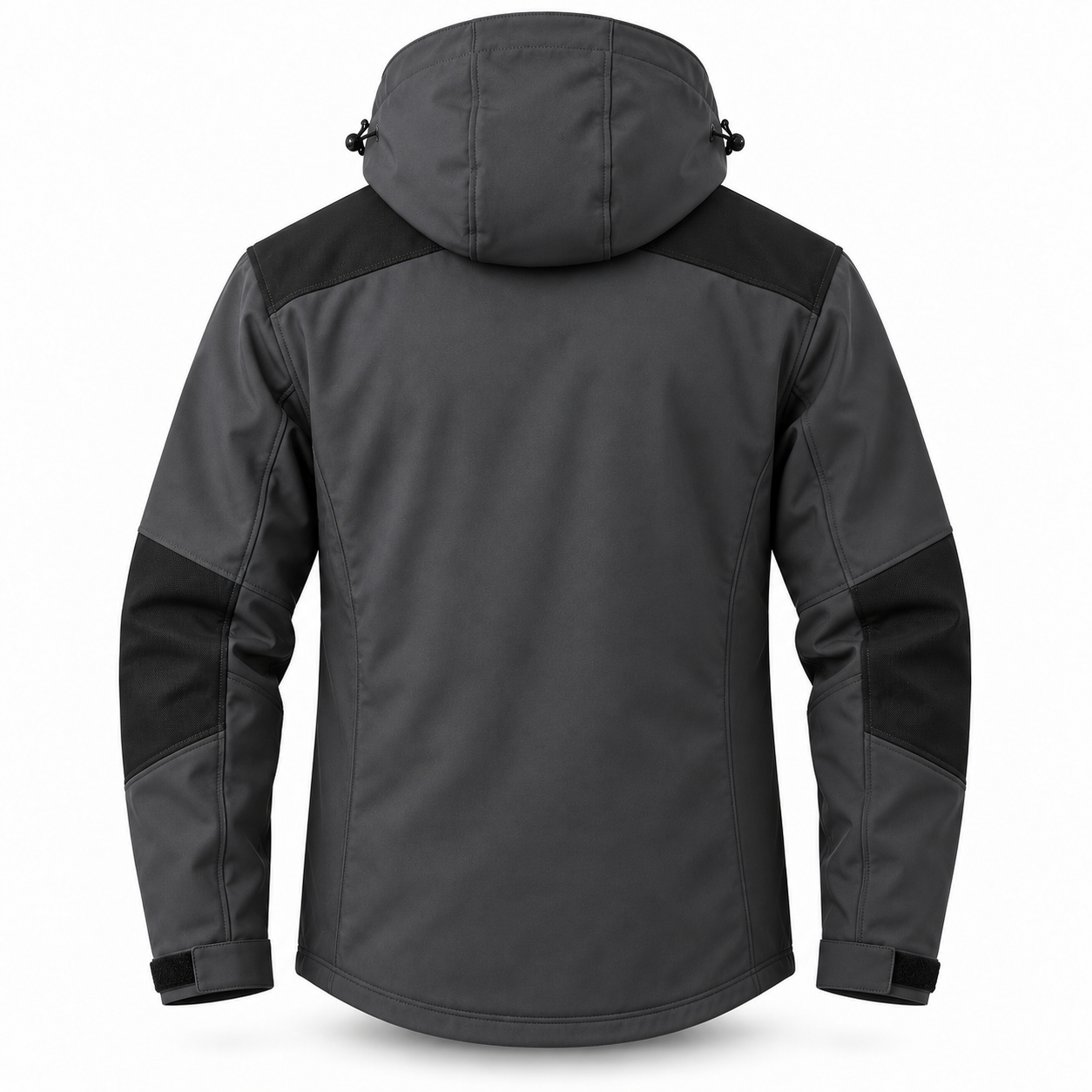 Charcoal Hooded Reinforced Softshell Jacket – Back | Liberty Edge Industries