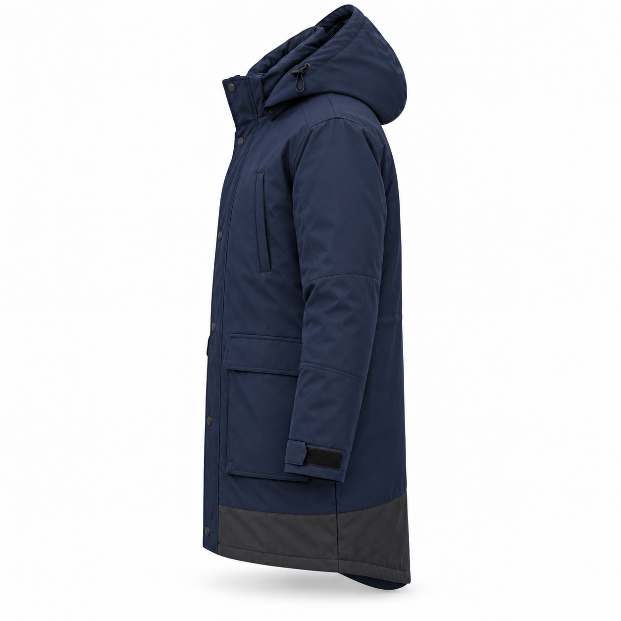 Navy Insulated Storm Work Parka – Side | Liberty Edge Industries