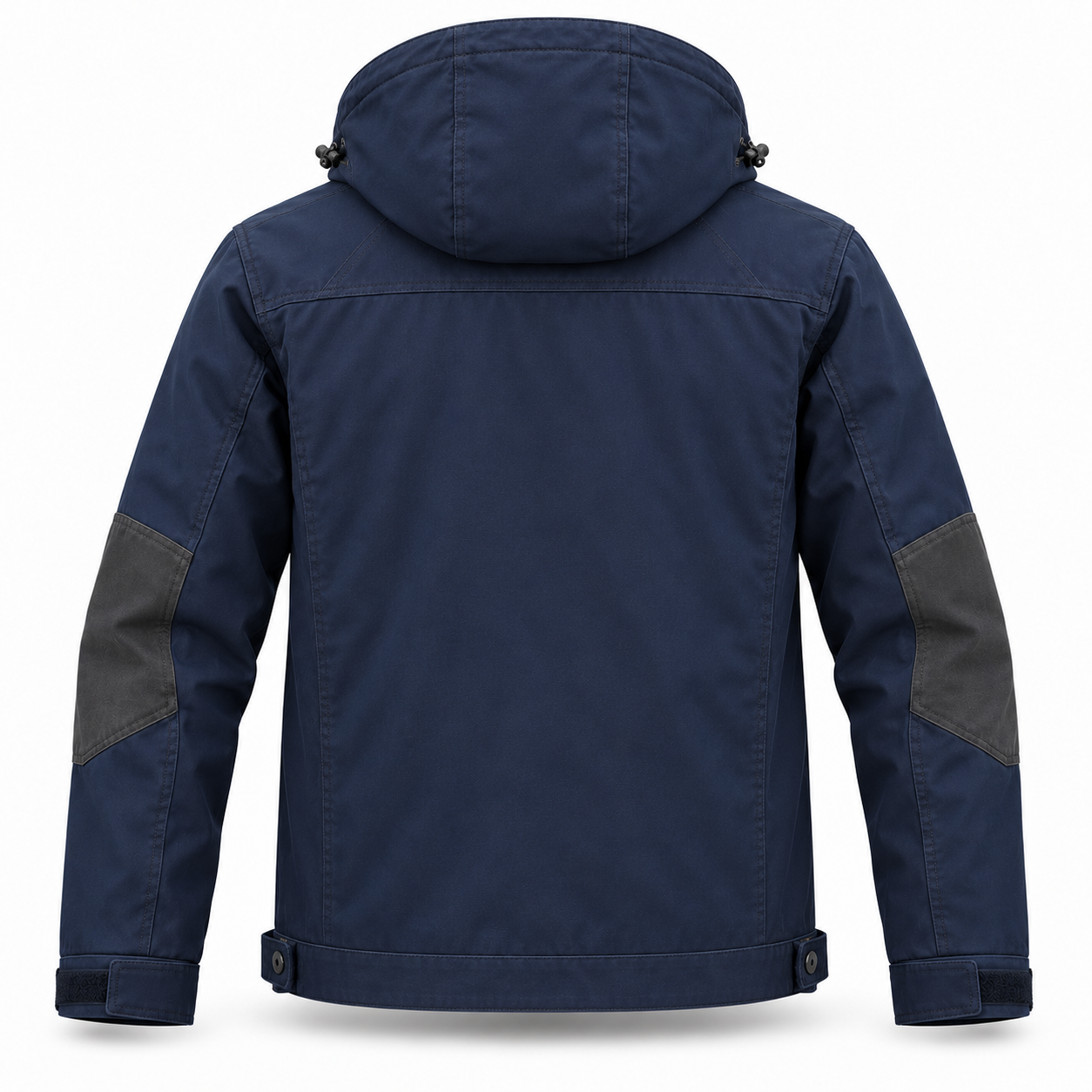 Navy Detachable-Hood Utility Jacket – Back | Liberty Edge Industries