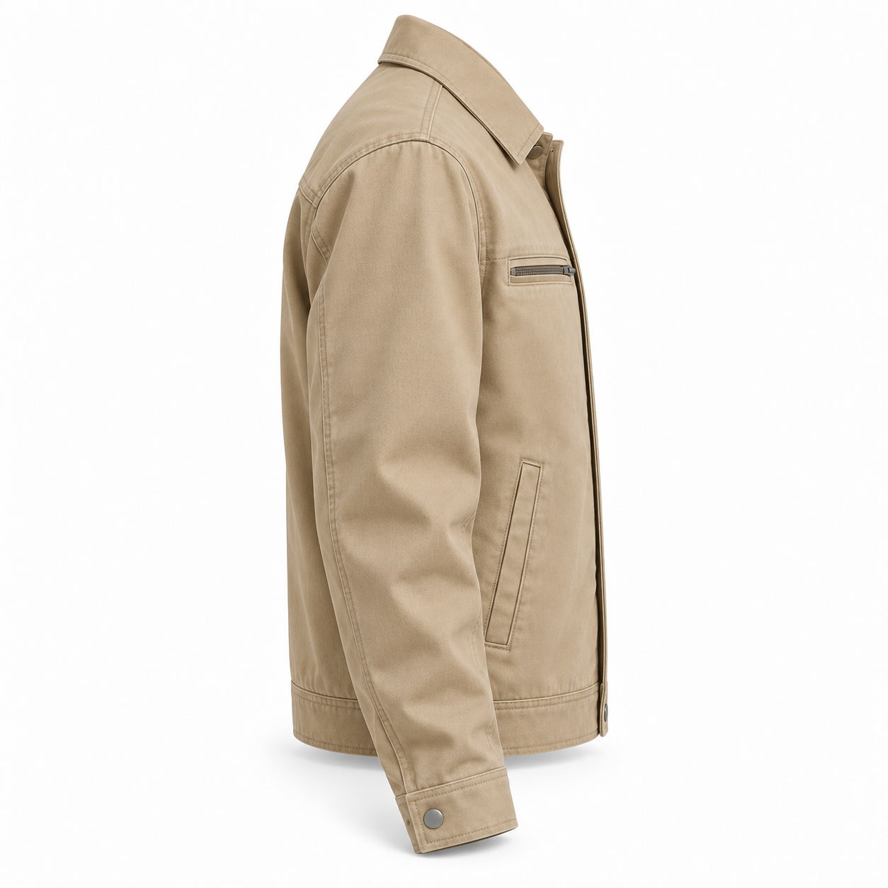Sand Cotton-Twill Workshop Jacket – Side | Liberty Edge Industries