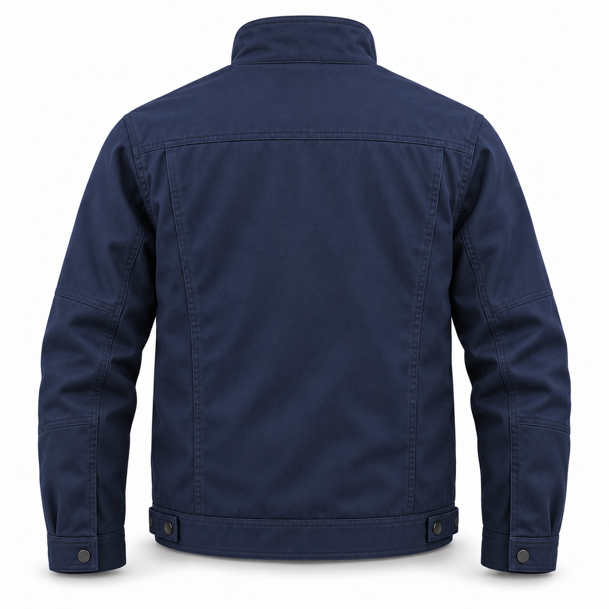 Navy Fleece-Lined Panel Work Jacket – Back | Liberty Edge Industries