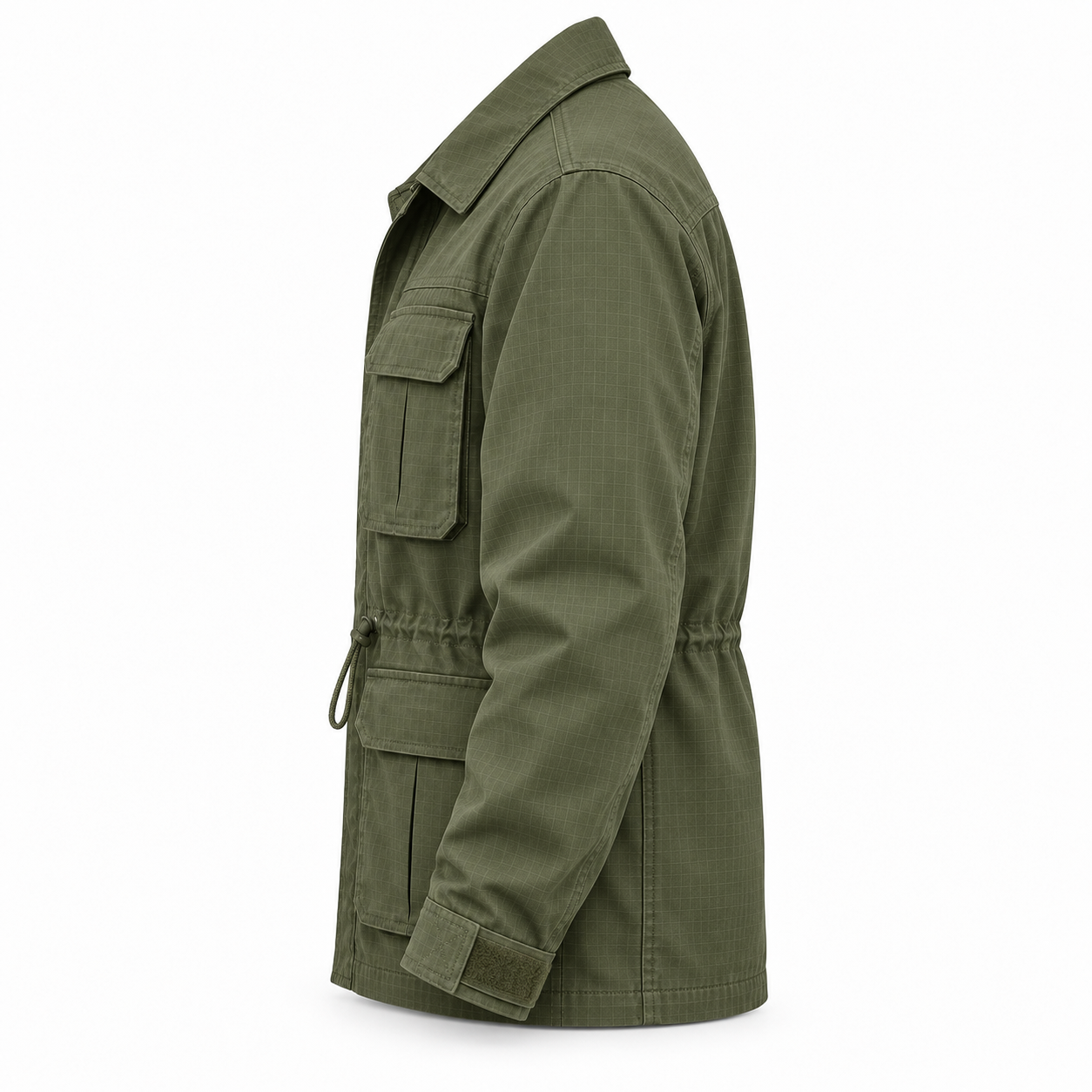 Olive Ripstop Field Work Jacket – Side | Liberty Edge Industries