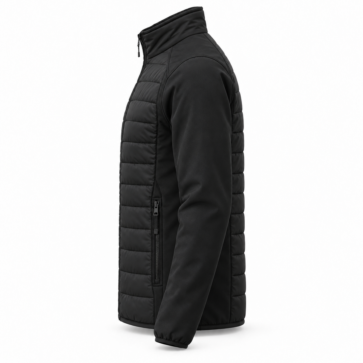 Black Stretch Hybrid Work Jacket – Side | Liberty Edge Industries