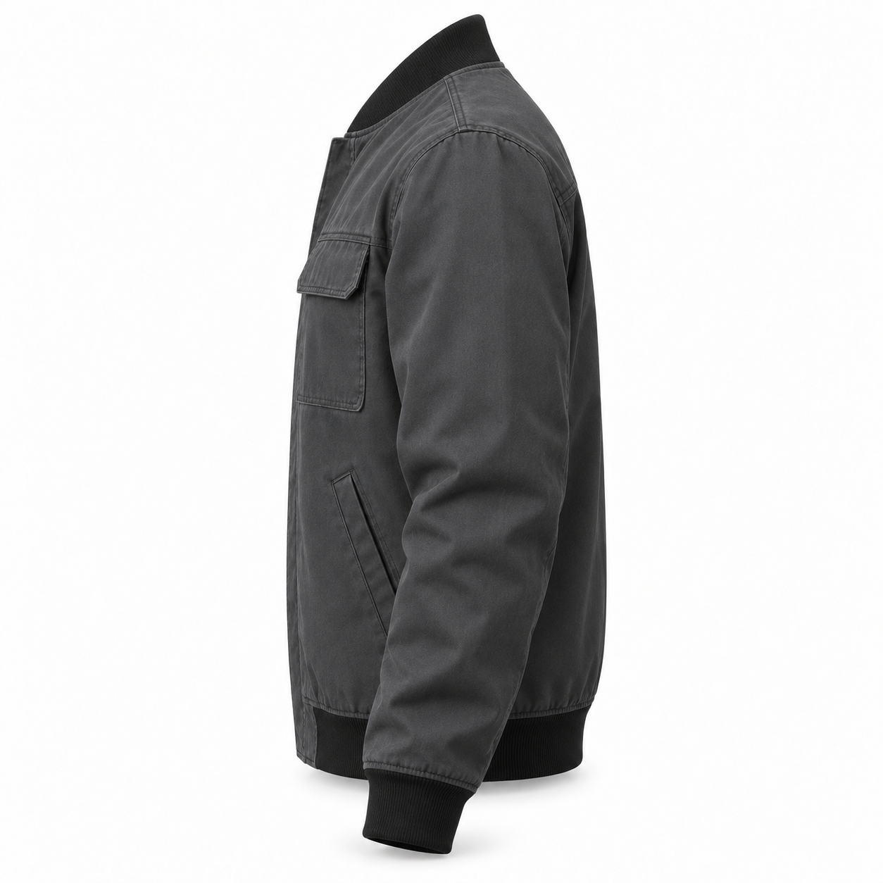 Charcoal Rib-Collar Work Blouson – Side | Liberty Edge Industries