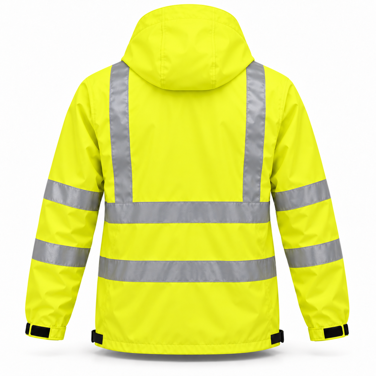 Yellow Reflective Rain Shell Jacket – Back | Liberty Edge Industries