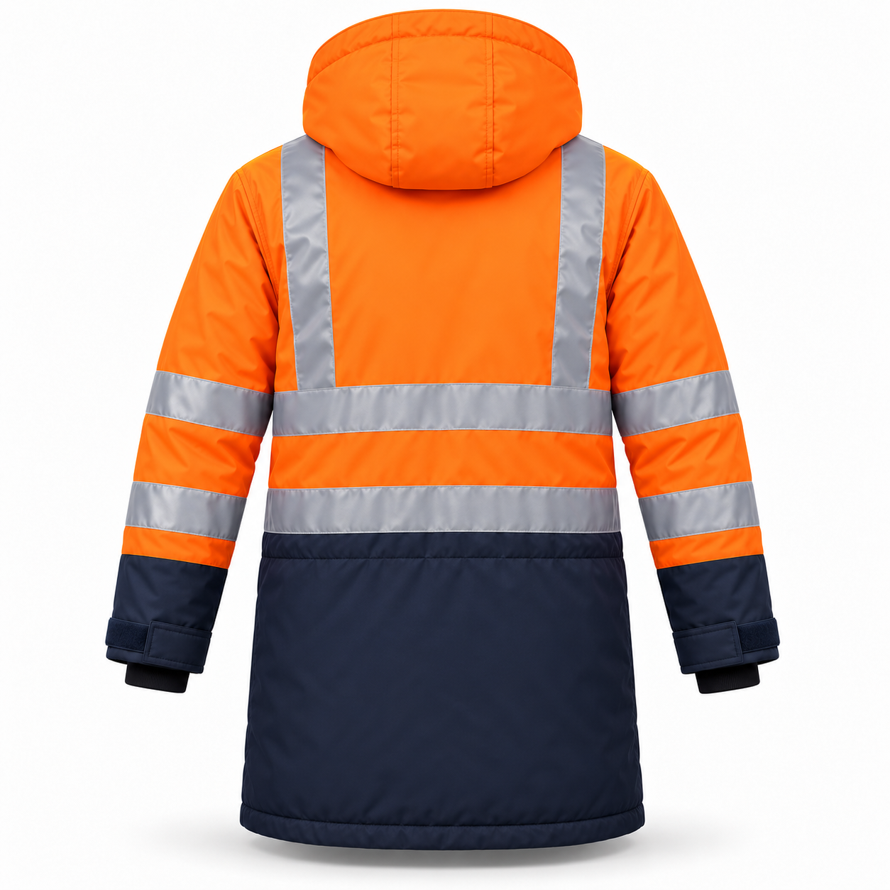 Orange Reflective Winter Work Parka – Back | Liberty Edge Industries