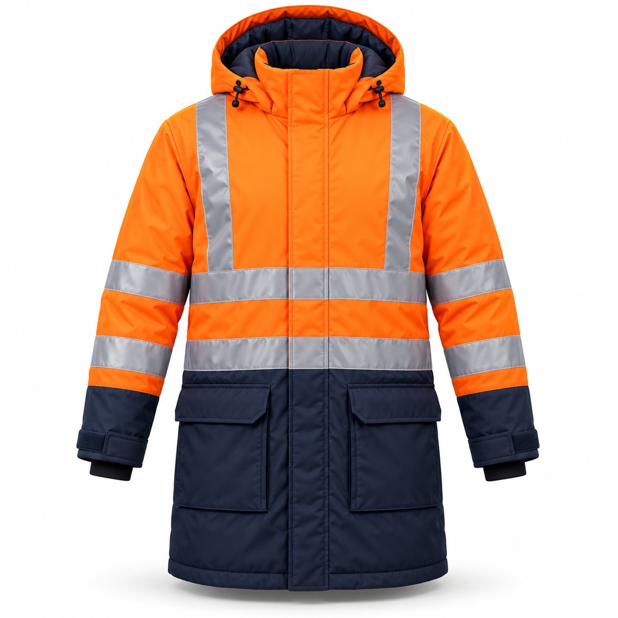 Orange Reflective Winter Work Parka – Front | Liberty Edge Industries