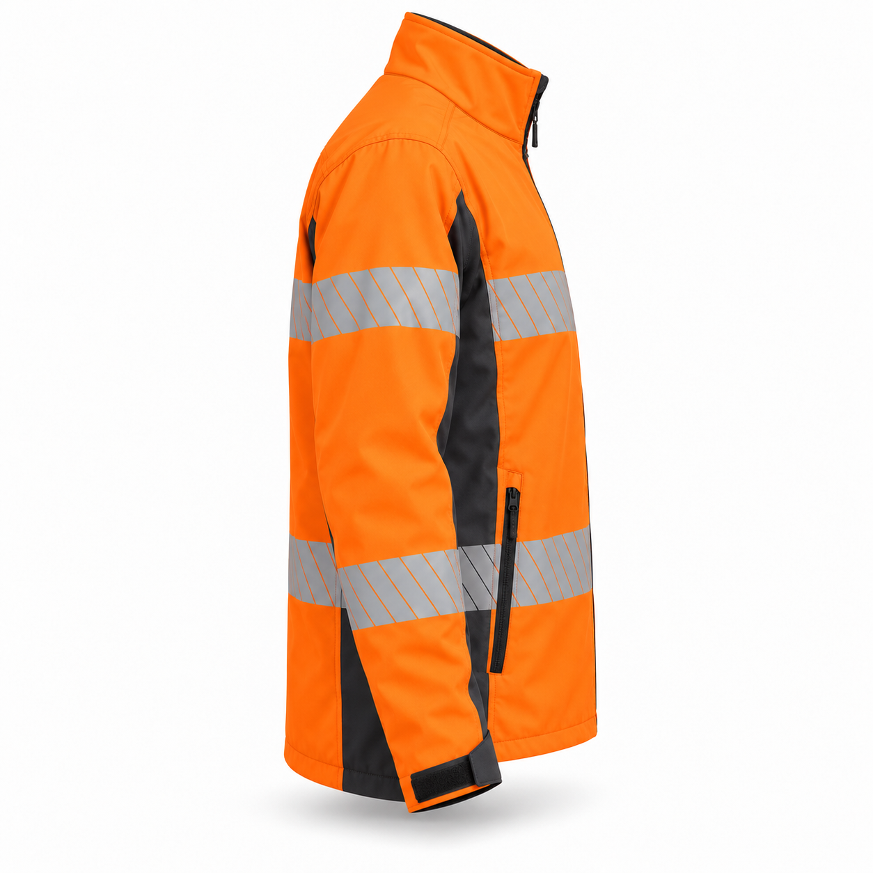 Orange-Charcoal Reflective Shell Jacket – Side | Liberty Edge Industries