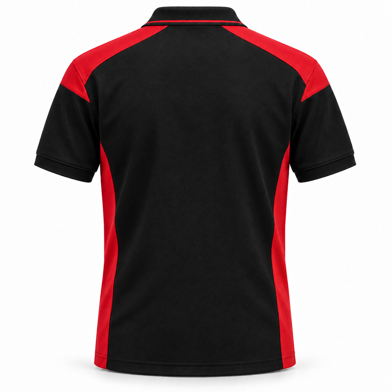 Black-Red Panel Work Polo – Back | Liberty Edge Industries