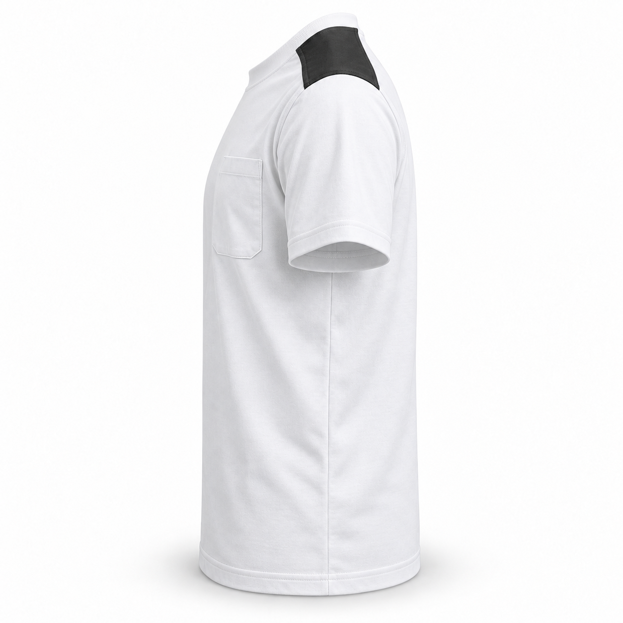 White Reinforced-Shoulder Work T-Shirt – Side | Liberty Edge Industries