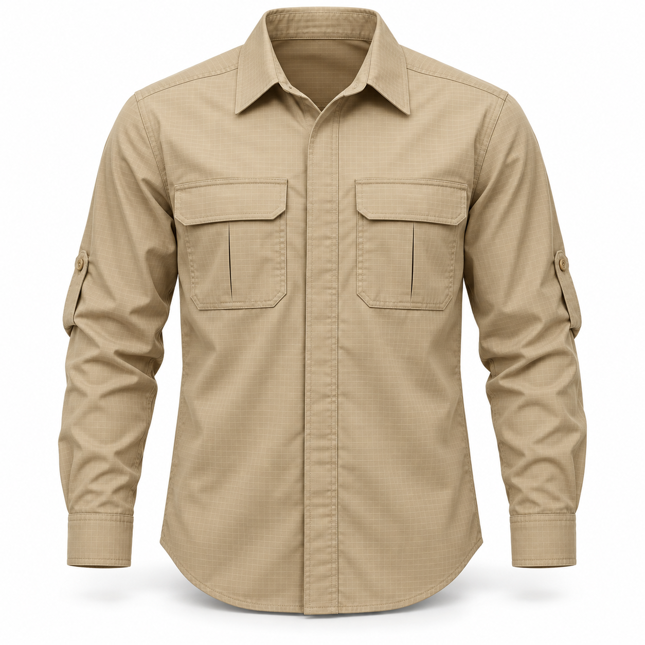 Sand Ripstop Field Work Shirt – Front | Liberty Edge Industries