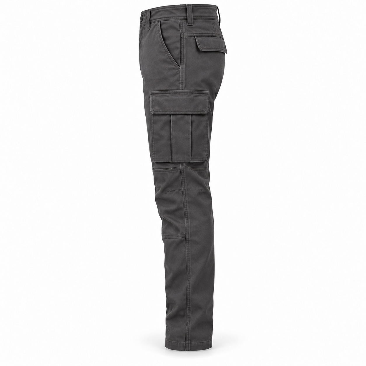 Charcoal Stretch Cargo Work Trousers – Side | Liberty Edge Industries