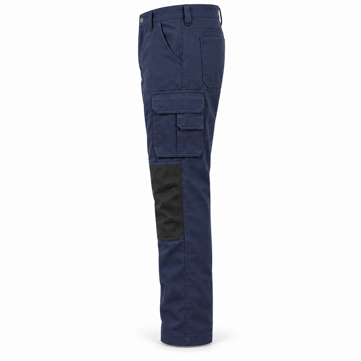 Navy Knee-Pocket Work Trousers – Side | Liberty Edge Industries