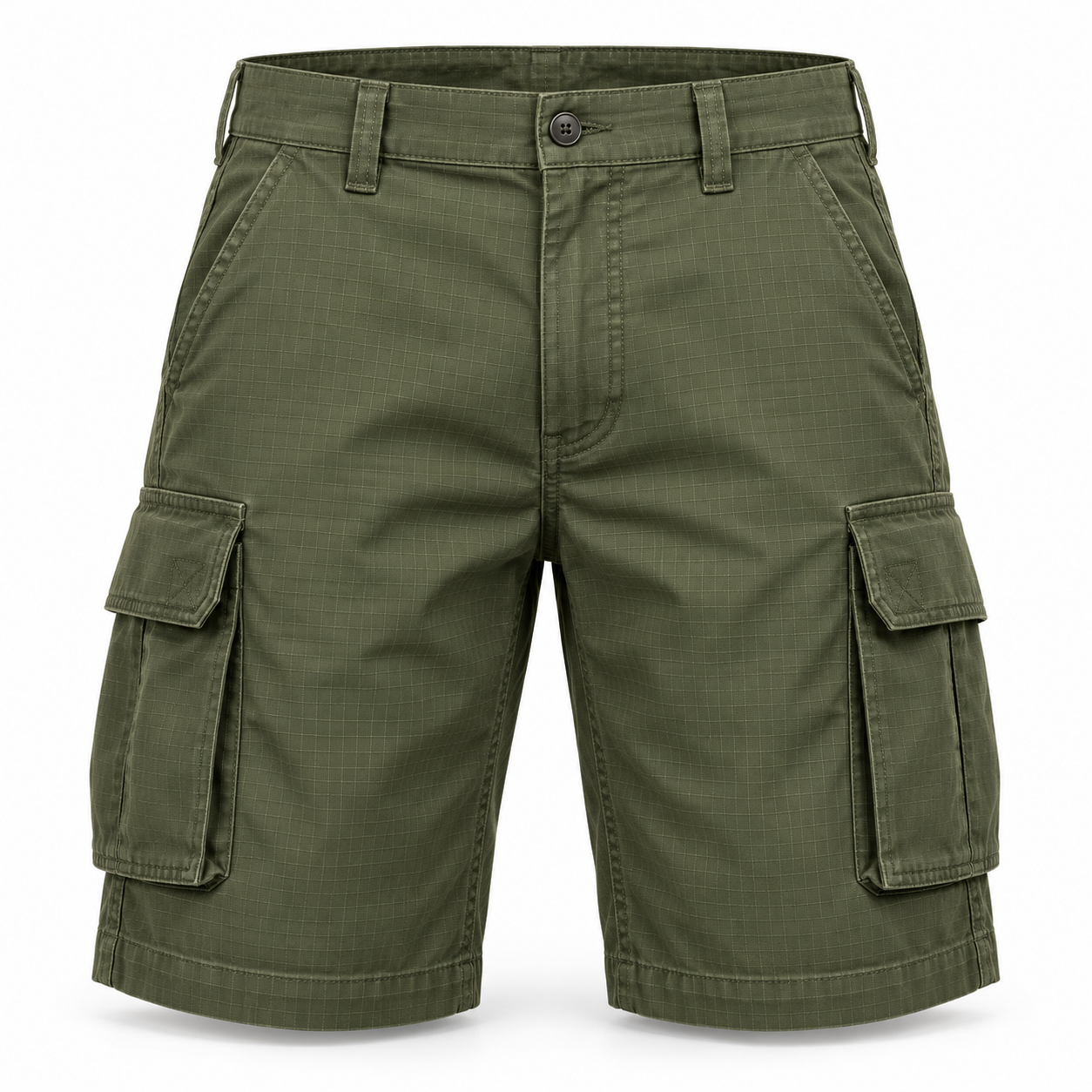 Olive Ripstop Utility Work Shorts – Front | Liberty Edge Industries