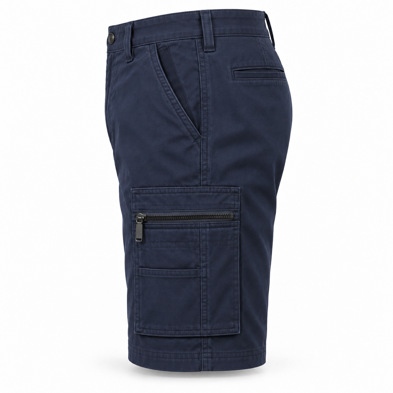 Navy Stretch Cargo Work Shorts – Side | Liberty Edge Industries