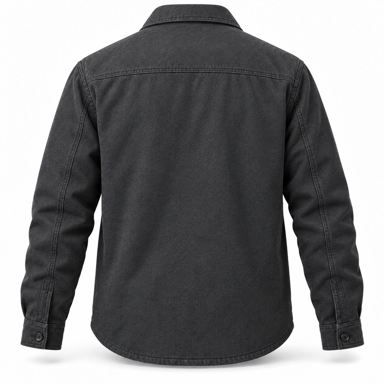 Charcoal Fleece-Lined Work Overshirt – Back | Liberty Edge Industries
