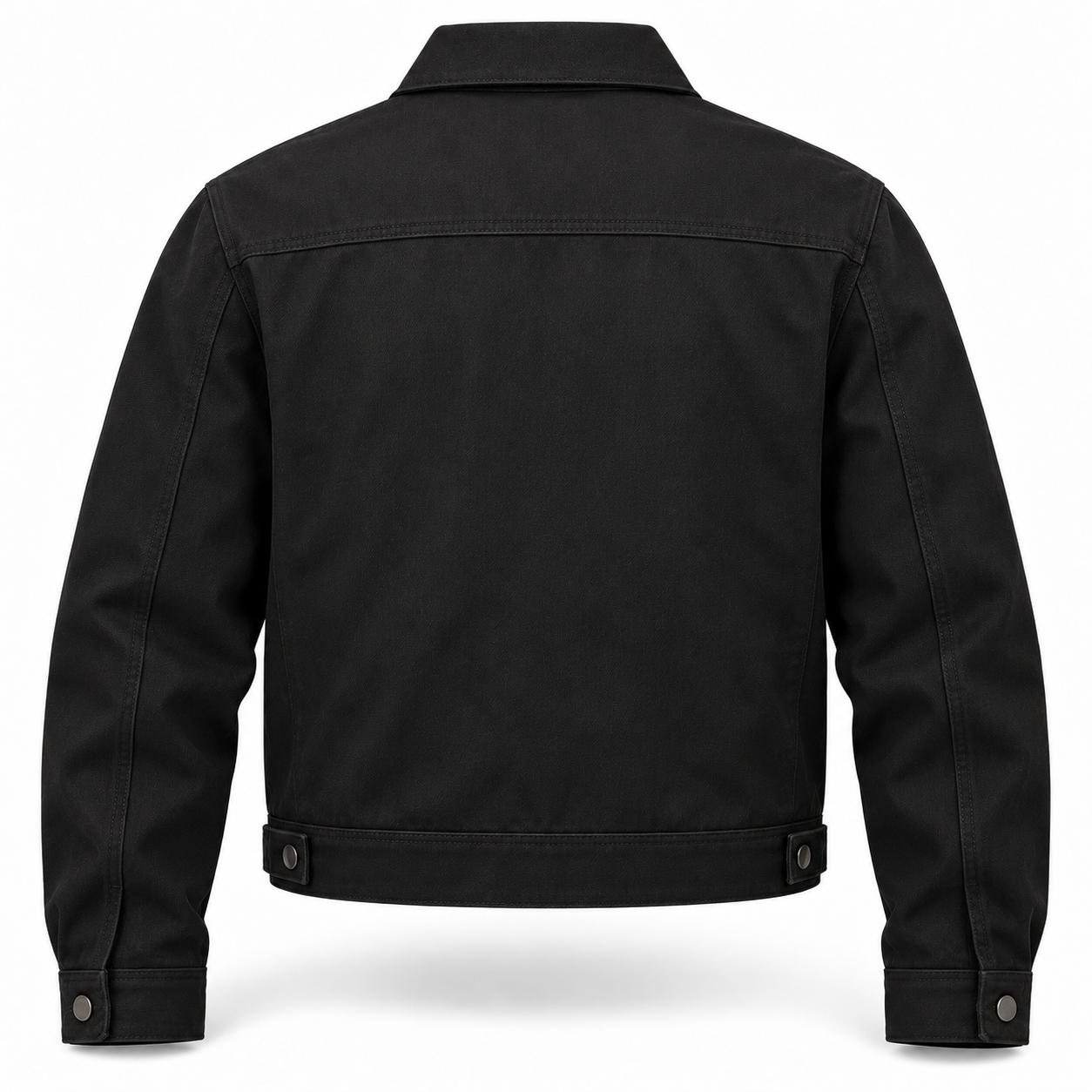 Black Cropped Utility Work Jacket – Back | Liberty Edge Industries