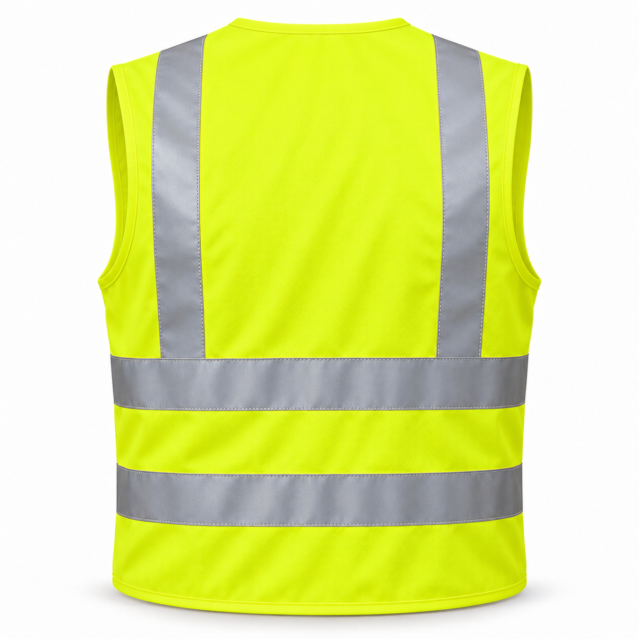 Yellow Reflective Zip Work Vest – Back | Liberty Edge Industries