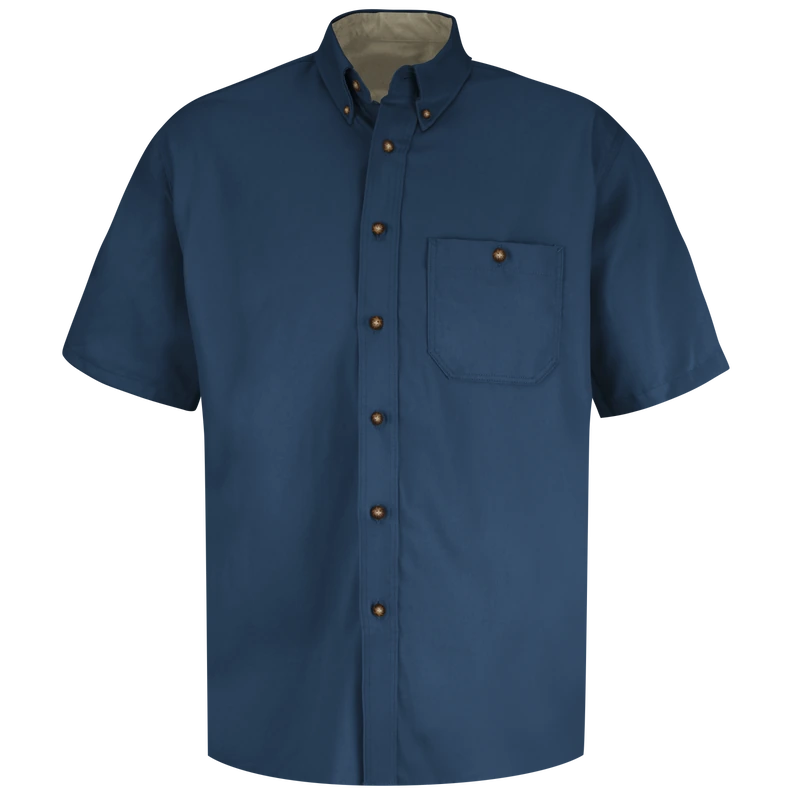 Navy Short-Sleeve Work Shirt – Front | Liberty Edge Industries