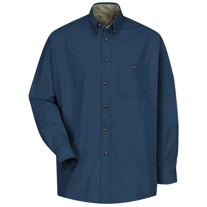 Navy Long-Sleeve Work Shirt – Front | Liberty Edge Industries