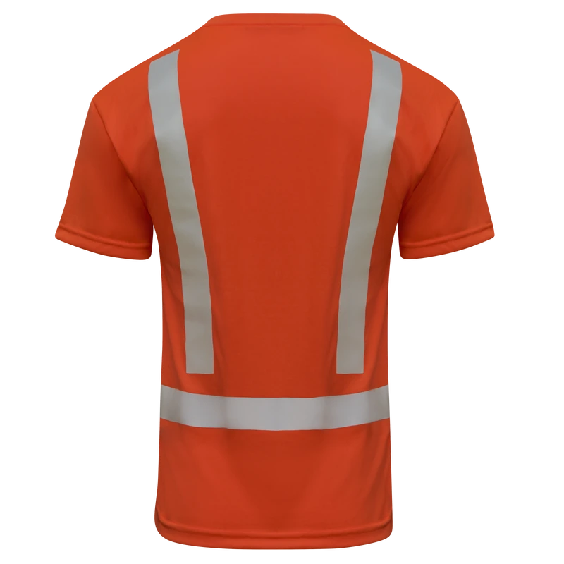 Orange Reflective Work Tee – Back | Liberty Edge Industries