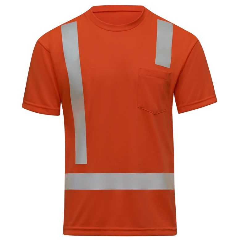 Orange Reflective Work Tee – Front | Liberty Edge Industries