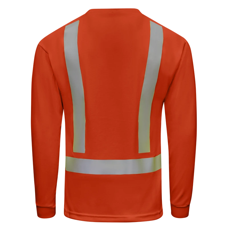 Orange Reflective Long-Sleeve Tee – Back | Liberty Edge Industries