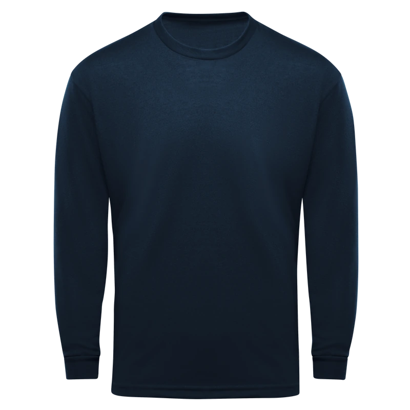 Navy Long-Sleeve Work Tee – Front | Liberty Edge Industries
