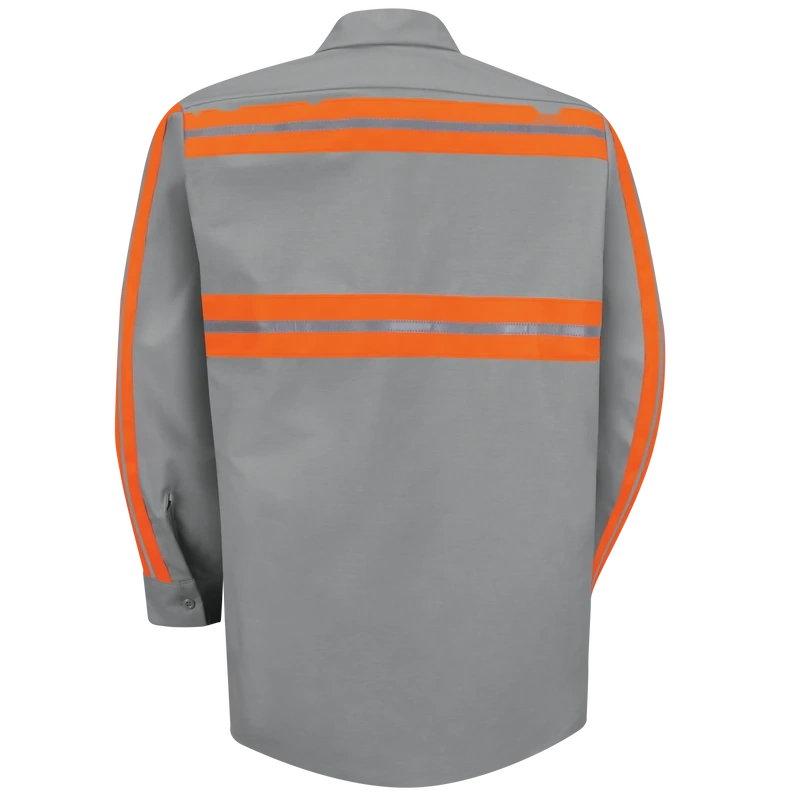 Grey Shirt with Orange Panels – Back | Liberty Edge Industries