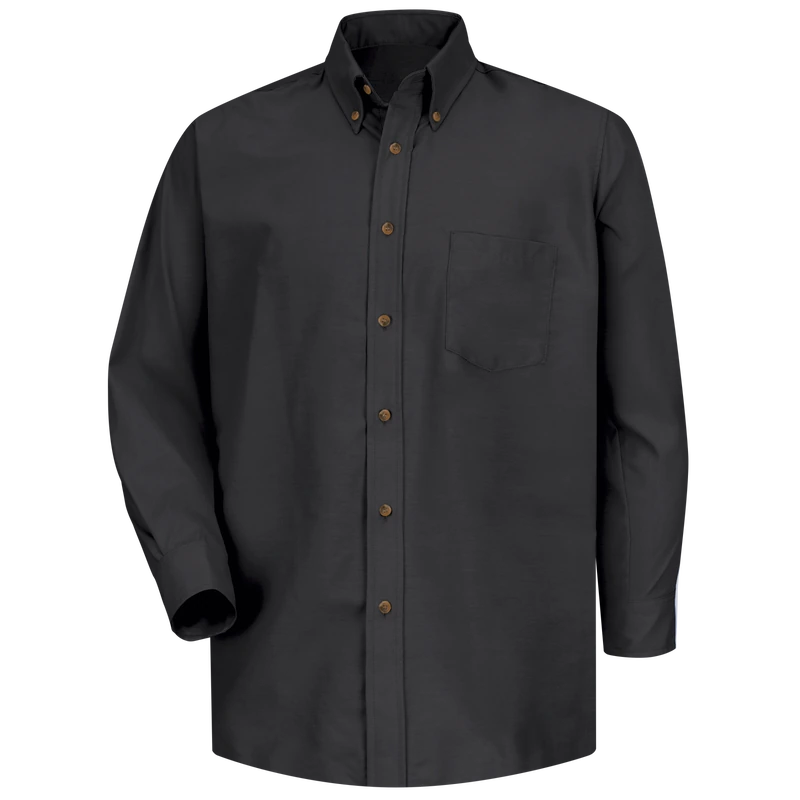 Black Long-Sleeve Work Shirt – Front | Liberty Edge Industries