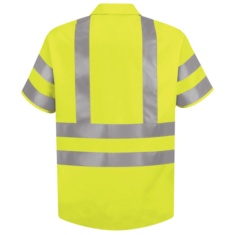 Yellow Reflective Short-Sleeve Shirt – Back | Liberty Edge Industries